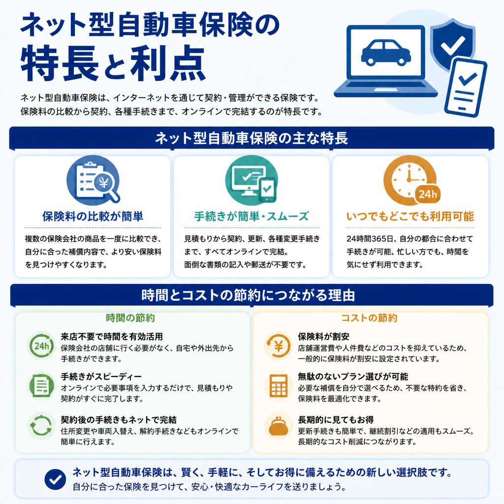 ネット型自動車保険の利点とは？